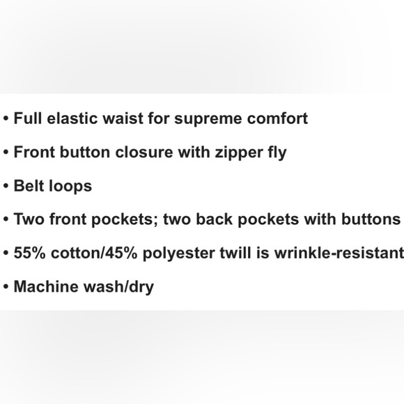 54L Men’s Haband Casual Joe Elastic Waist Twill Comfort Pants Cadet Blue - Picture 4 of 8